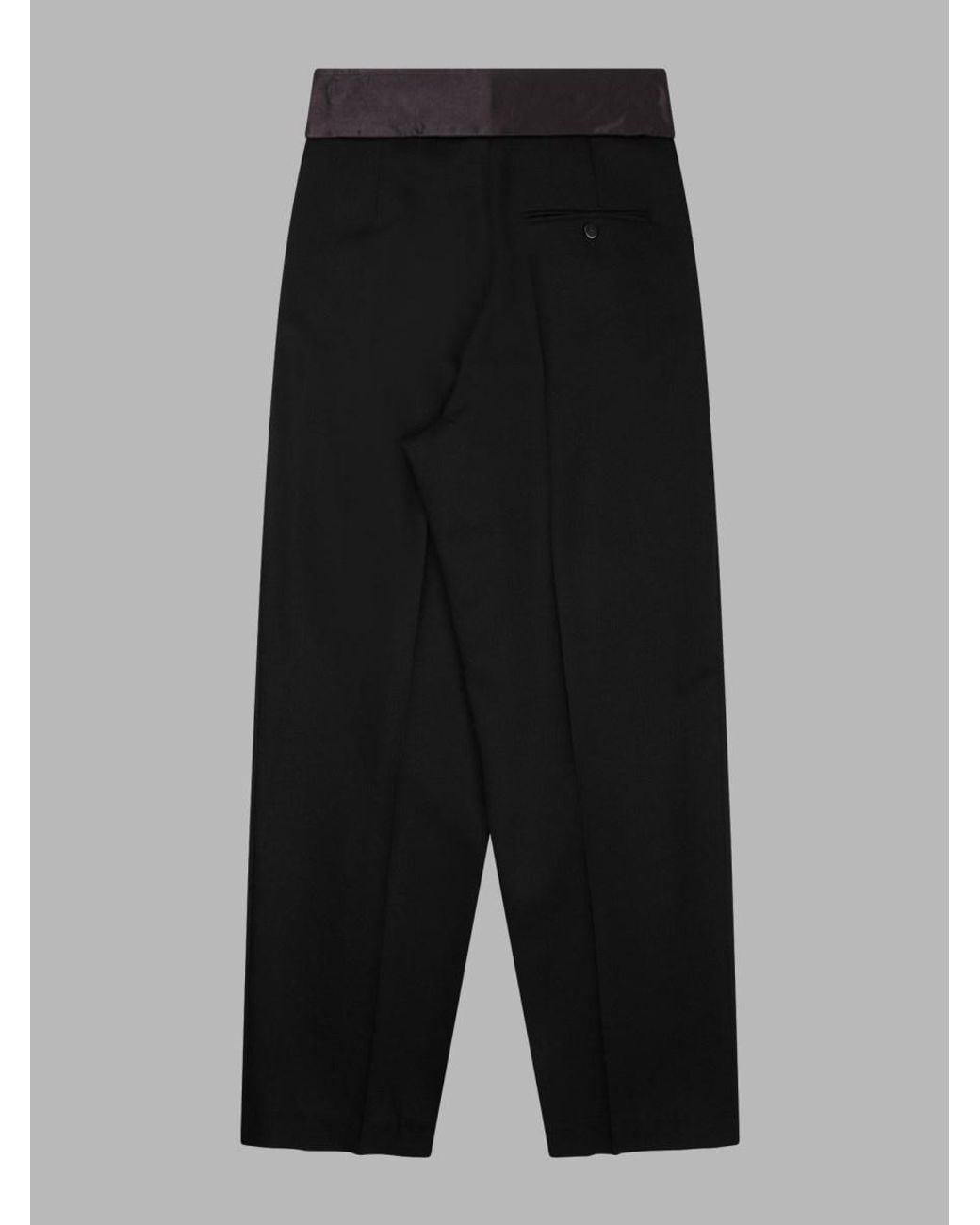 Alysi Black Wool Trousers With Waistband Virgin