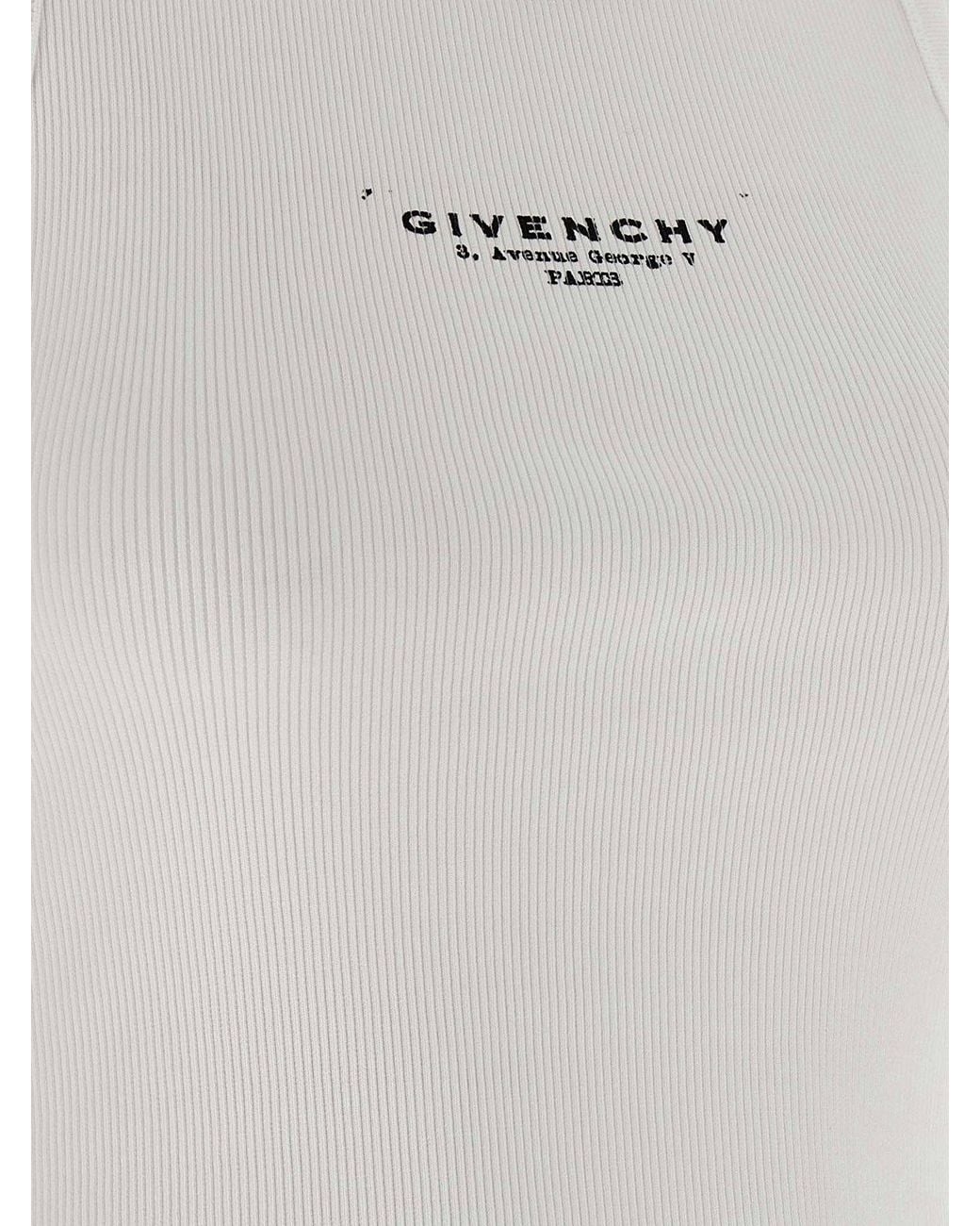 Givenchy Gray Logo-Embroidered Tank Top