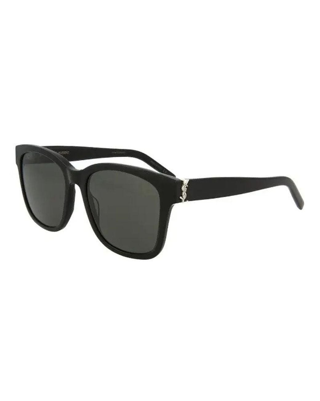 Saint Laurent Black Sunglasses Cat Eye Full Rim, Shiny Frame And Lens Slm68001