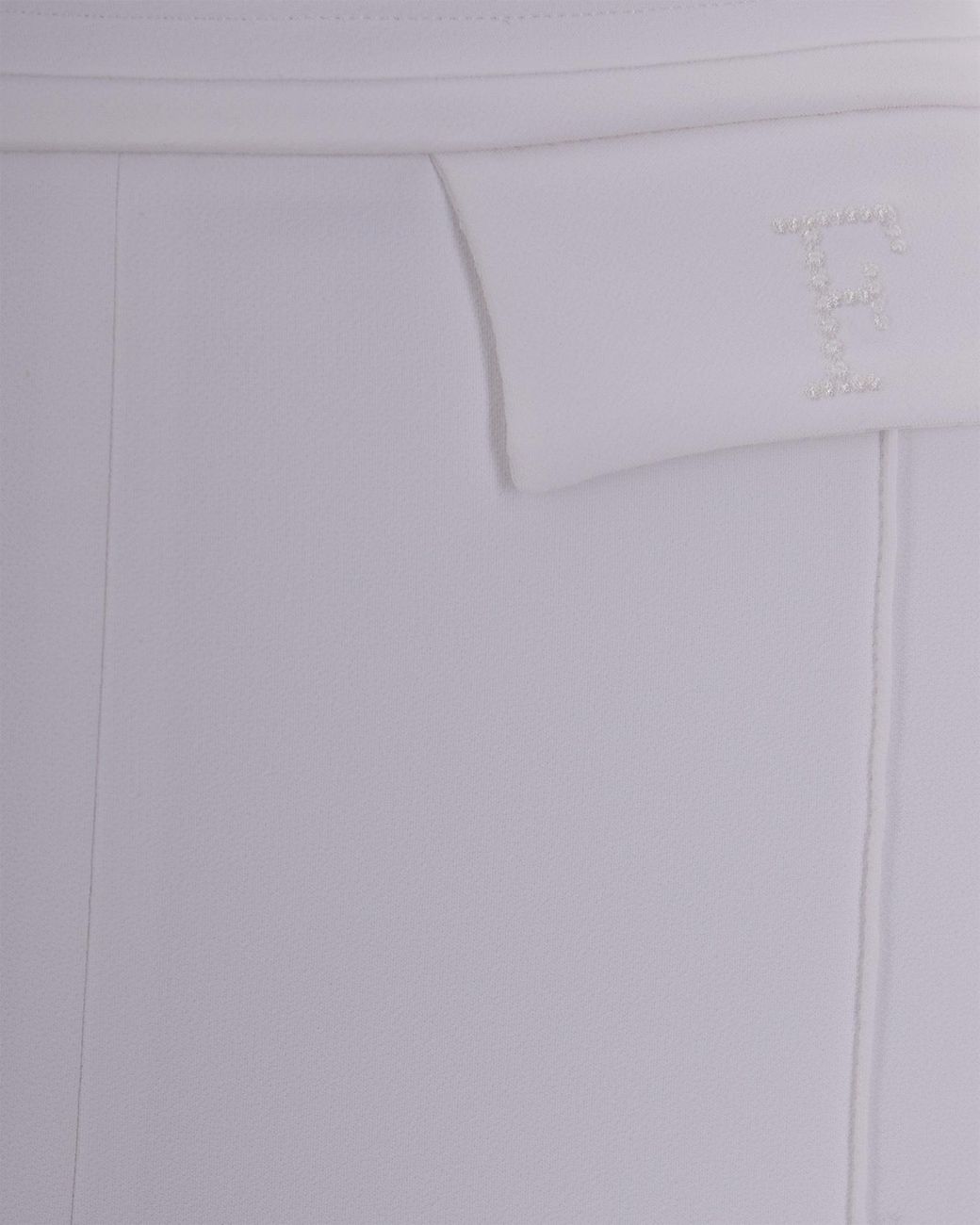 Elisabetta Franchi White Trousers Doppio Crepe Polyester