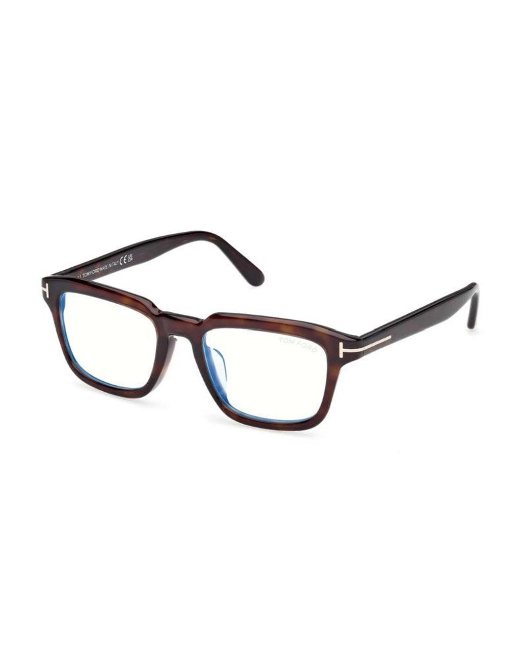 Tom Ford Brown Eyeglasses Full Rim, Dark Havana Frame And Clear--Light Block Lenses Lens Ft6032-F-B052 Sunglasses for men