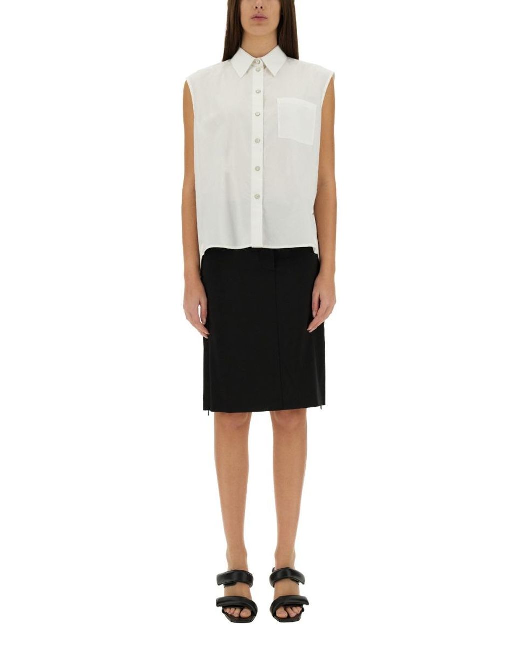 Helmut Lang White Tailored Cotton Shirt