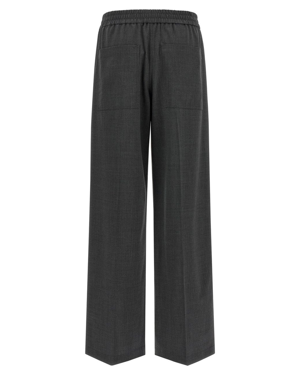 Brunello Cucinelli Gray Cool Wool Flared Trousers