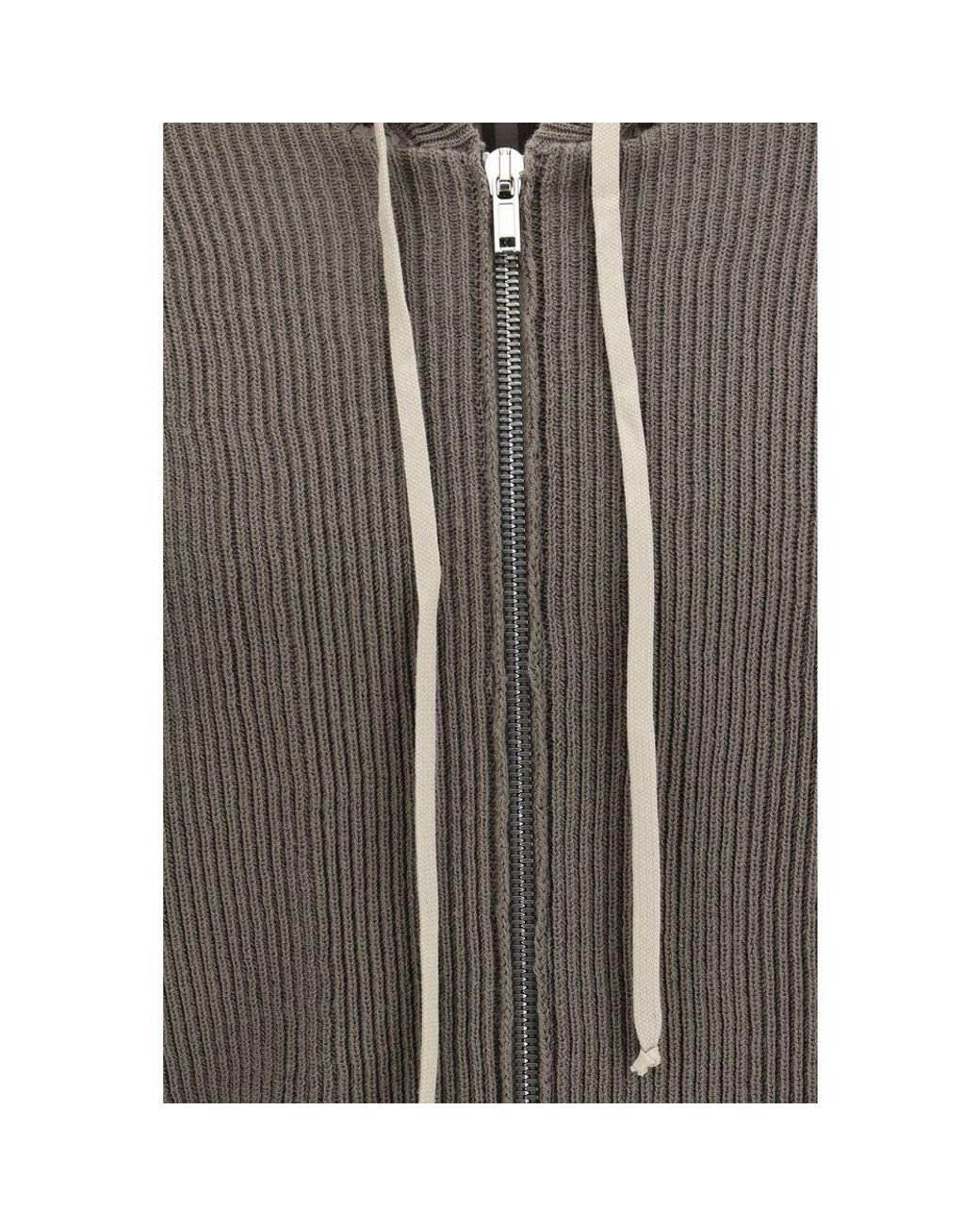Rick Owens Gray Wool Oves Aries Hoodie for men