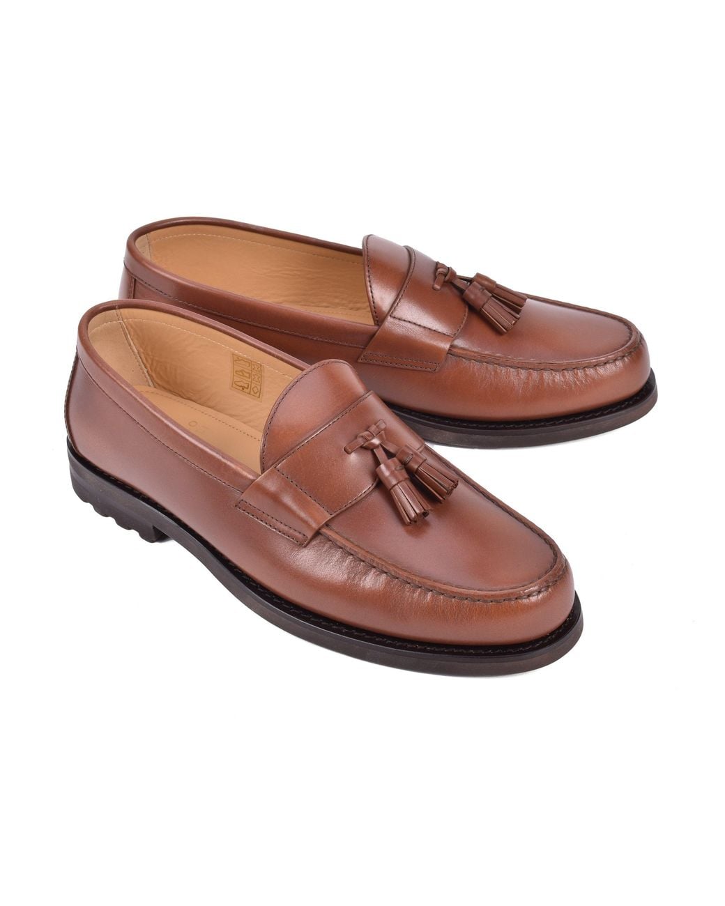 Brunello Cucinelli Brown Leather Tassel Loafers for men