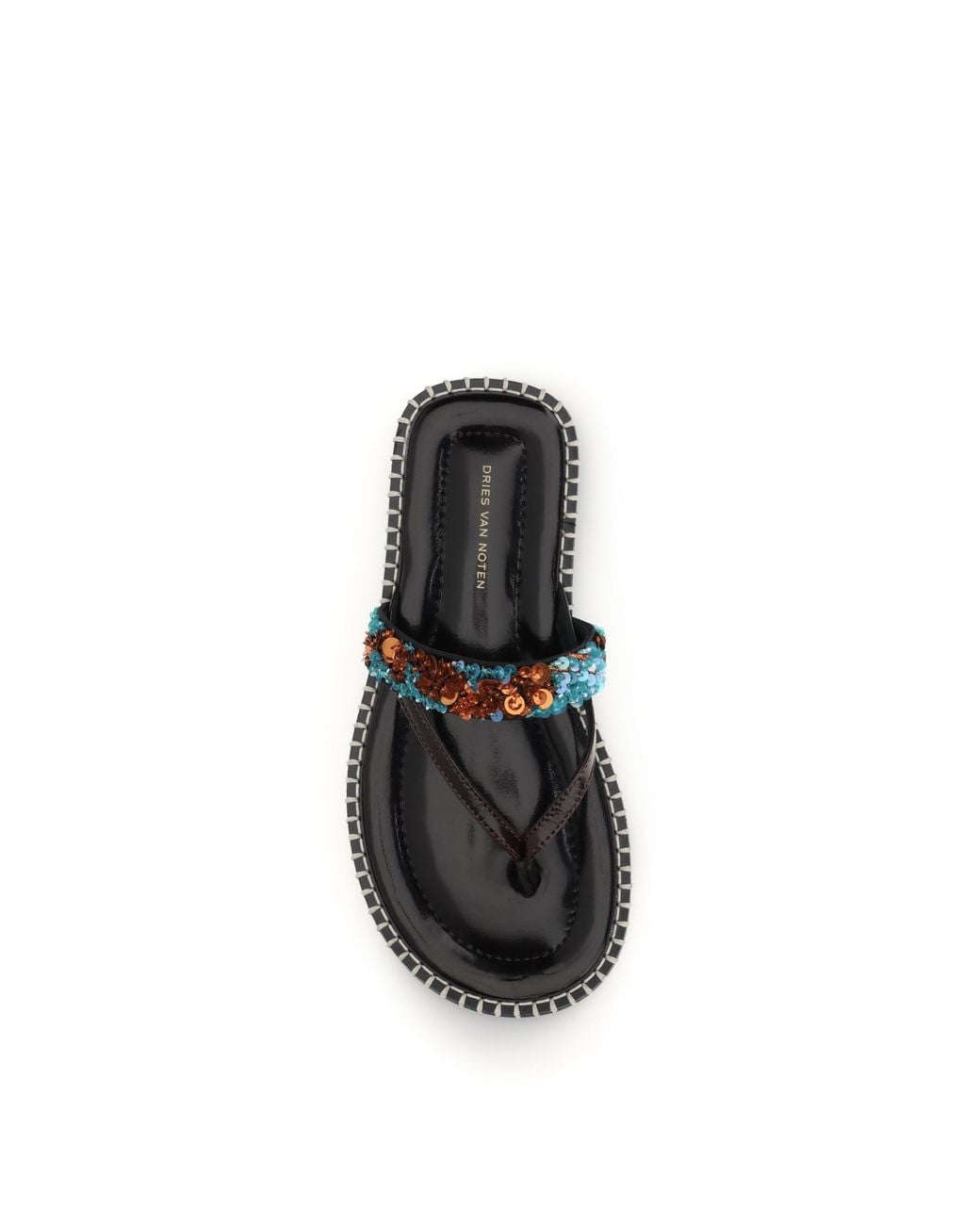 Dries Van Noten Black Sandals Slip-On Calf Leather Trainers