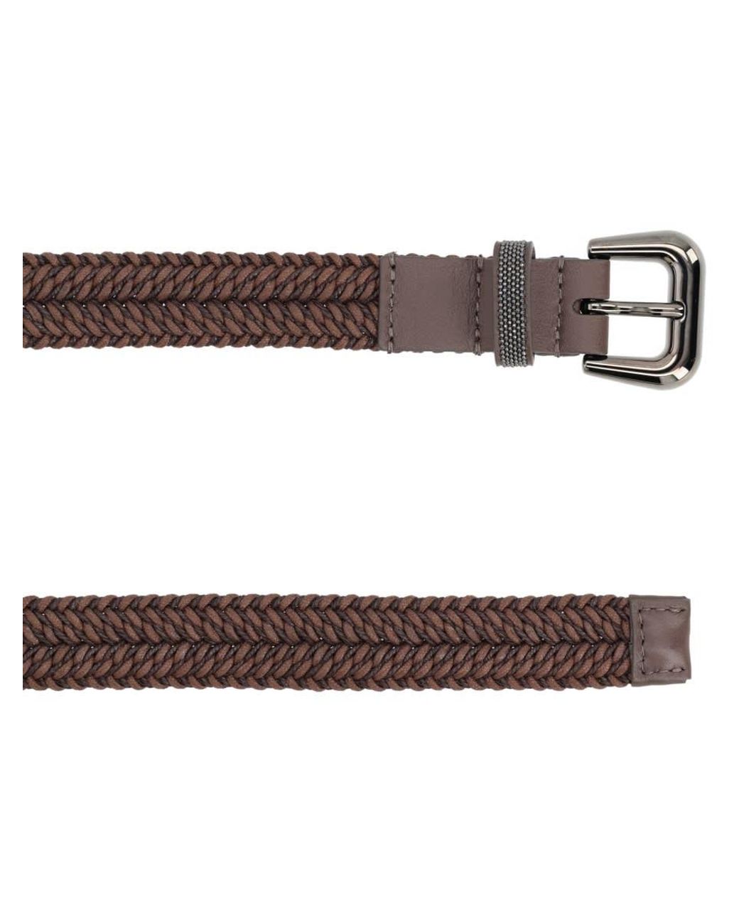 Brunello Cucinelli Brown Braided Belt