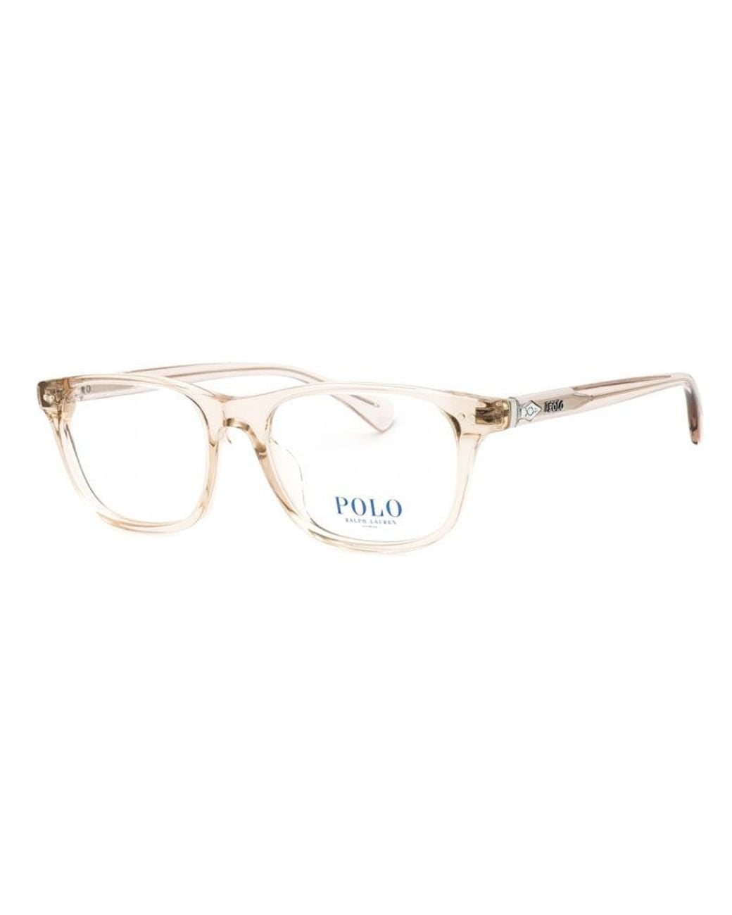 Polo Ralph Lauren Metallic Eyeglasses Rectangle Full Rim, Shiny Transparent Light Tuape Frame And Clear Demo Lenses Lens Ph2280F6117 Sunglasses for men