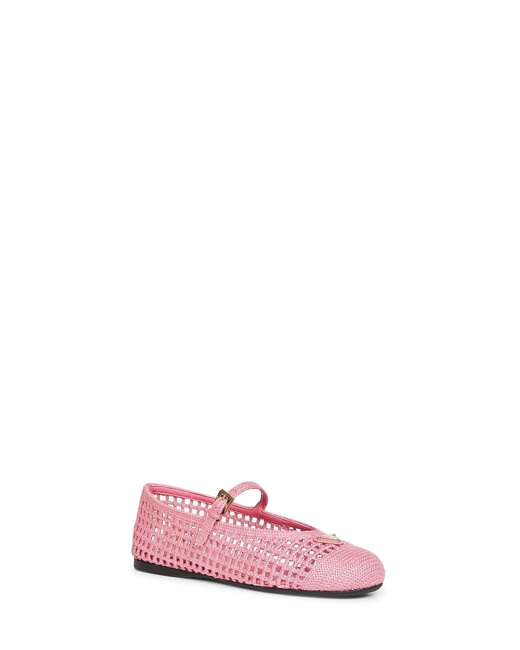 Prada Pink Ballet Flats Begonia Cotton Ballerina Shoes
