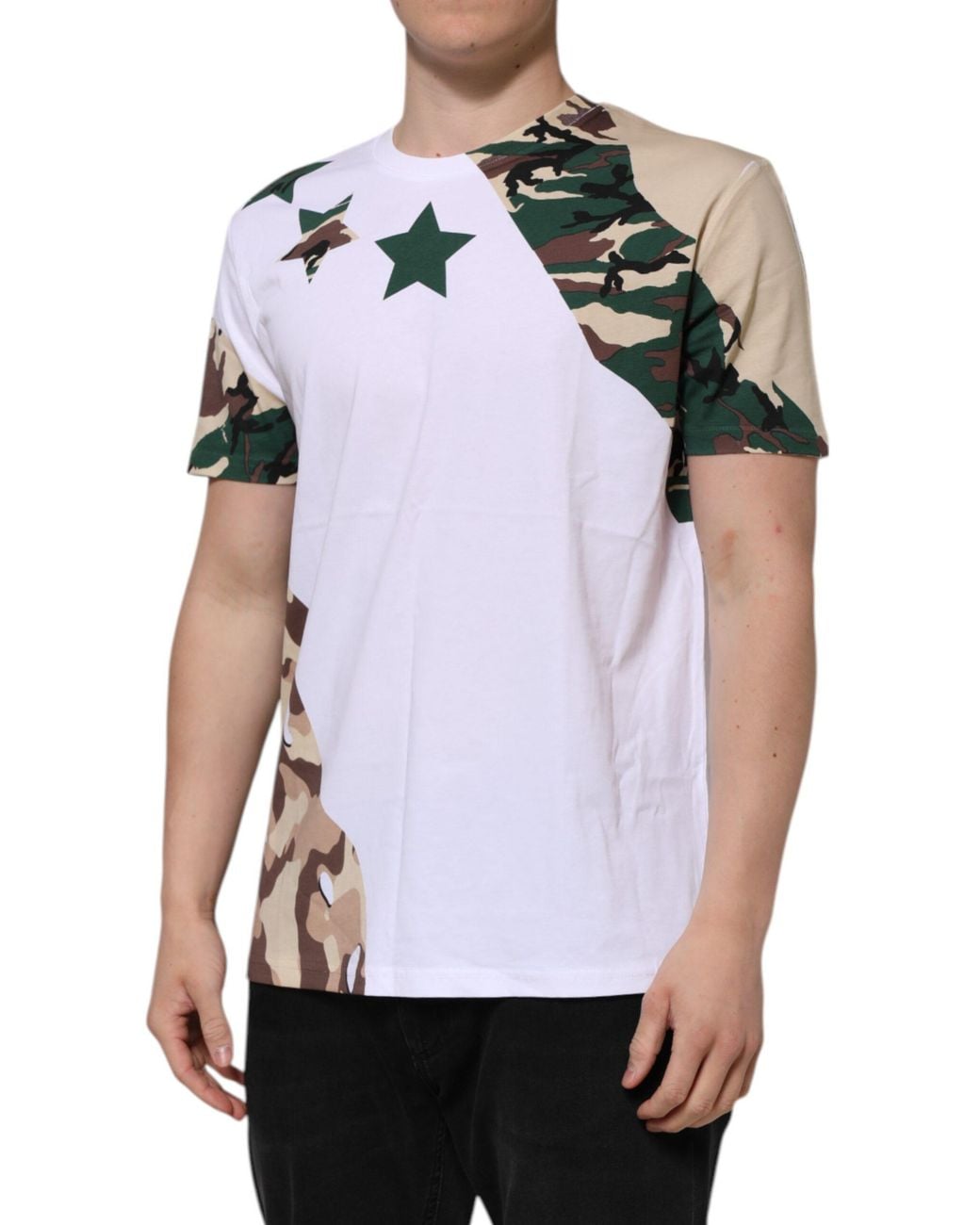 Dolce & Gabbana White Camo Star Tee for men