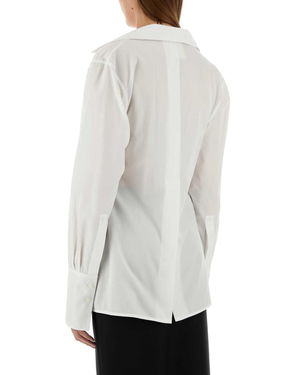 Givenchy White Givenchy Wrap Collar Poplin Shirt