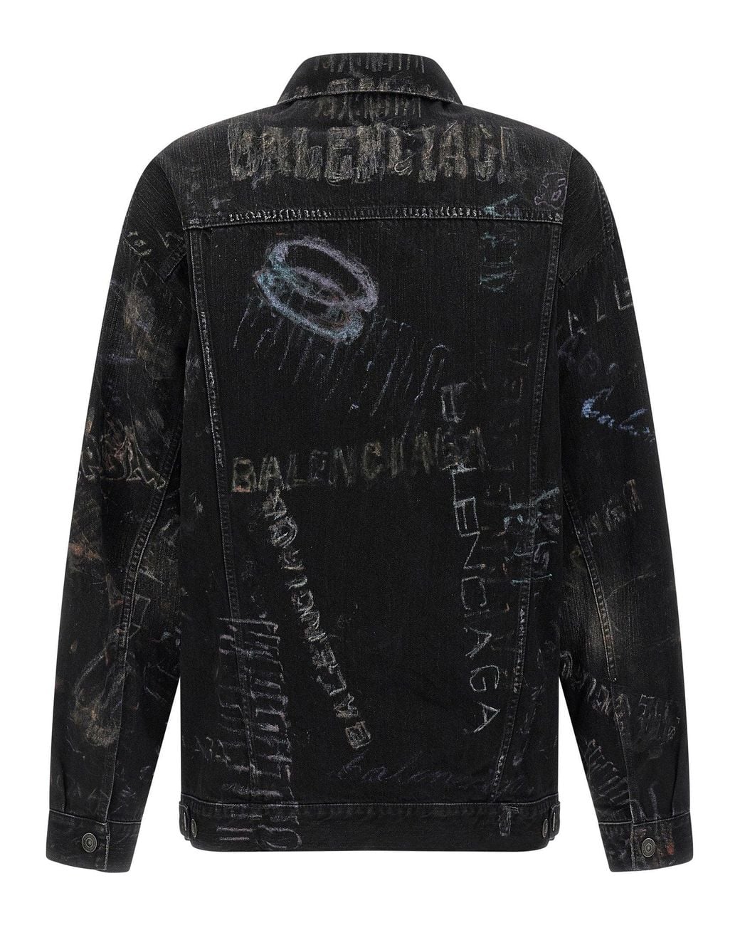 Balenciaga Black Washed Crayon Cotton Denim Jacket