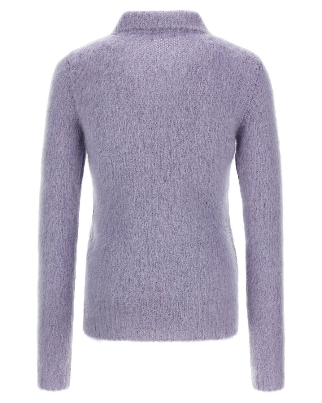 Gucci Purple Brushed Mohair Blend Cardigan