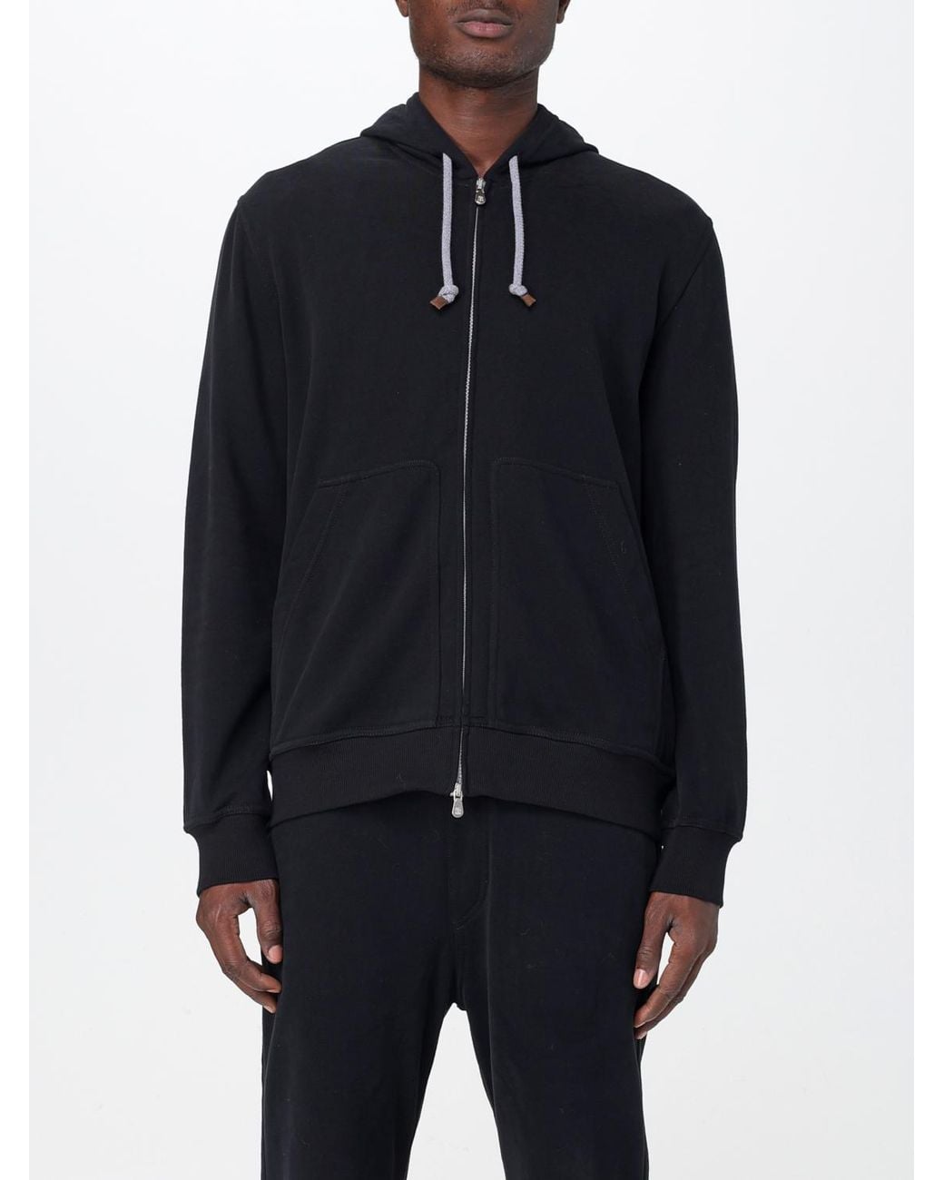 Brunello Cucinelli Blue Zip-Up Hoodie Clothing for men