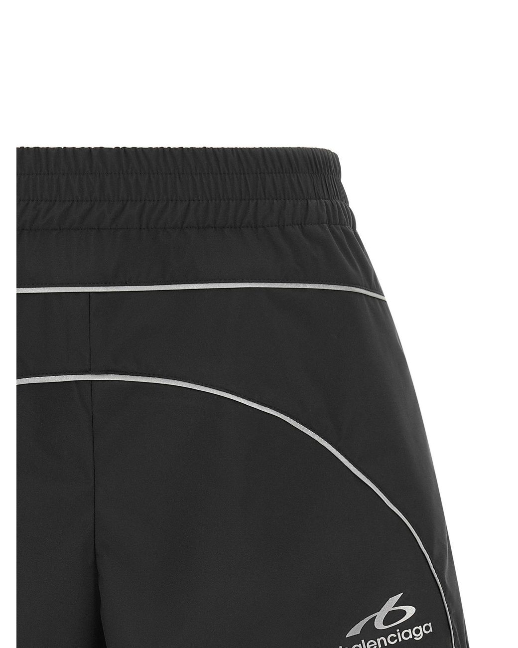 Balenciaga Black Reflective-Piped Techwear Shorts
