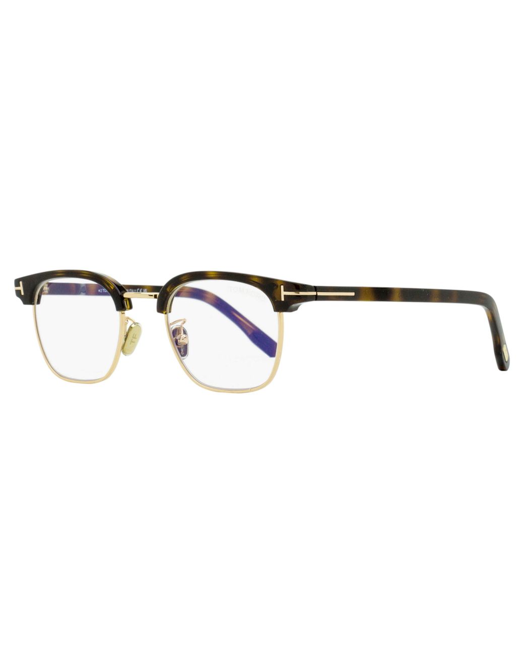Tom Ford Black Brow Line Block Eyeglasses Tf5932-D-B 052 Havana- 47Mm Ft5932 Metal/Plastic (Acetate) for men