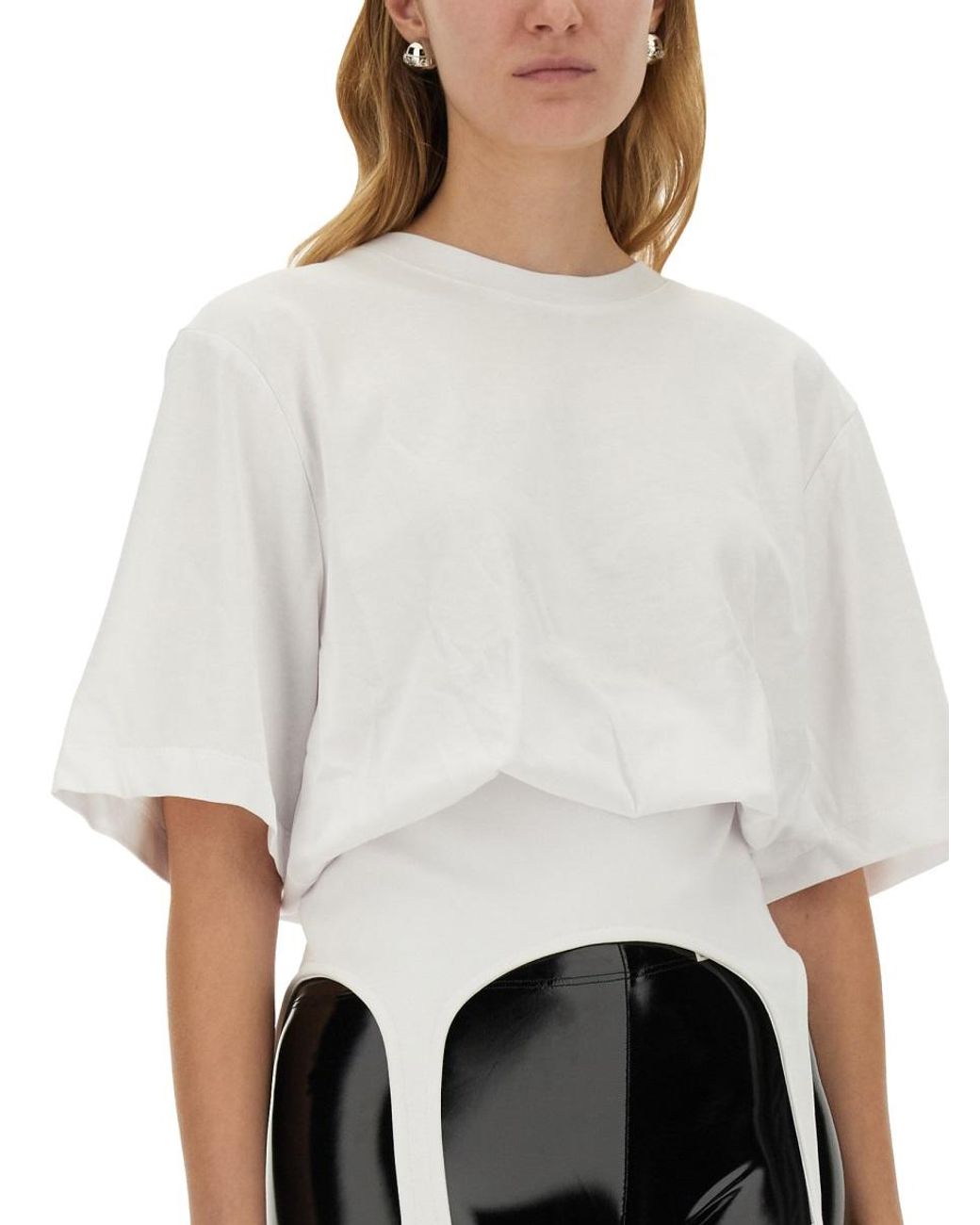 Fiorucci White Fiorucci Suspender-Detail Cotton T-Shirt