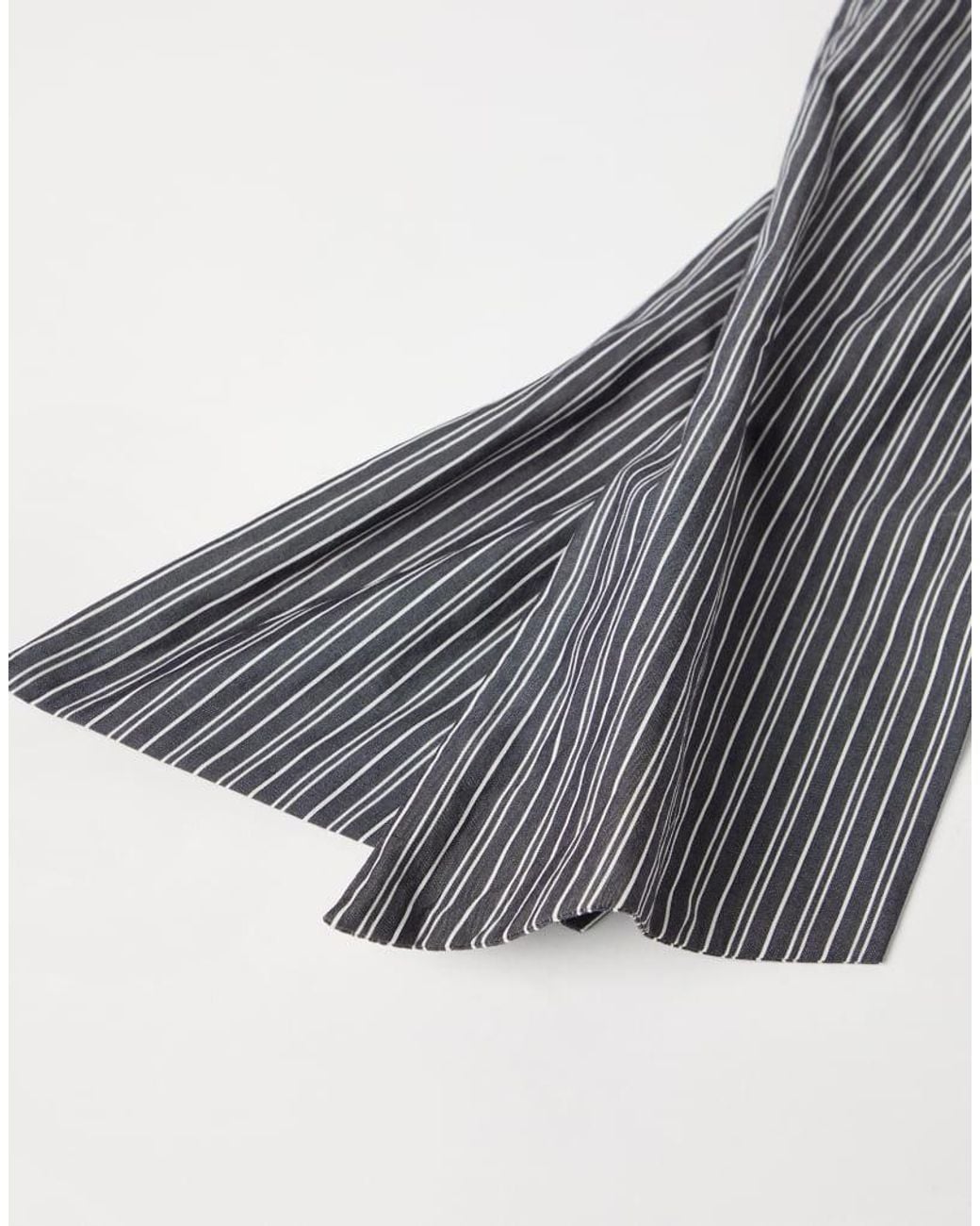Brunello Cucinelli Multicolor Dark Striped Cotton Scarf Accessories & Slg