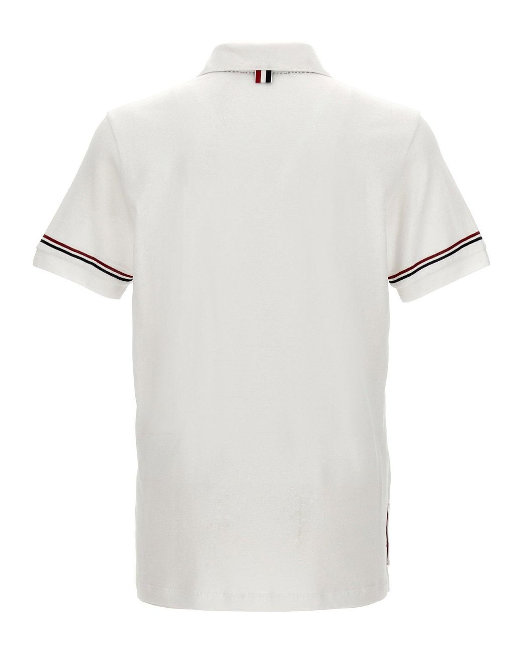 Thom Browne White Rwb Stripe Polo Shirt
