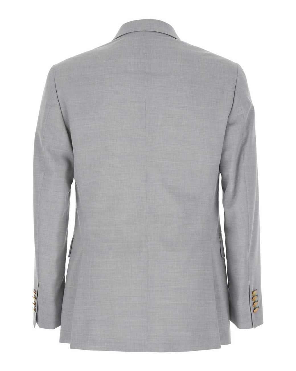 Reveres 1949 Gray Double Breasted Jacket With Peak Lapels for men