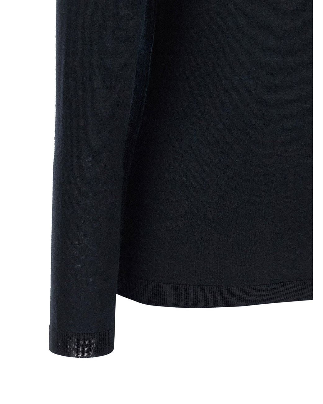 Fabiana Filippi Black Cashmere And Silk Turtleneck Sweater