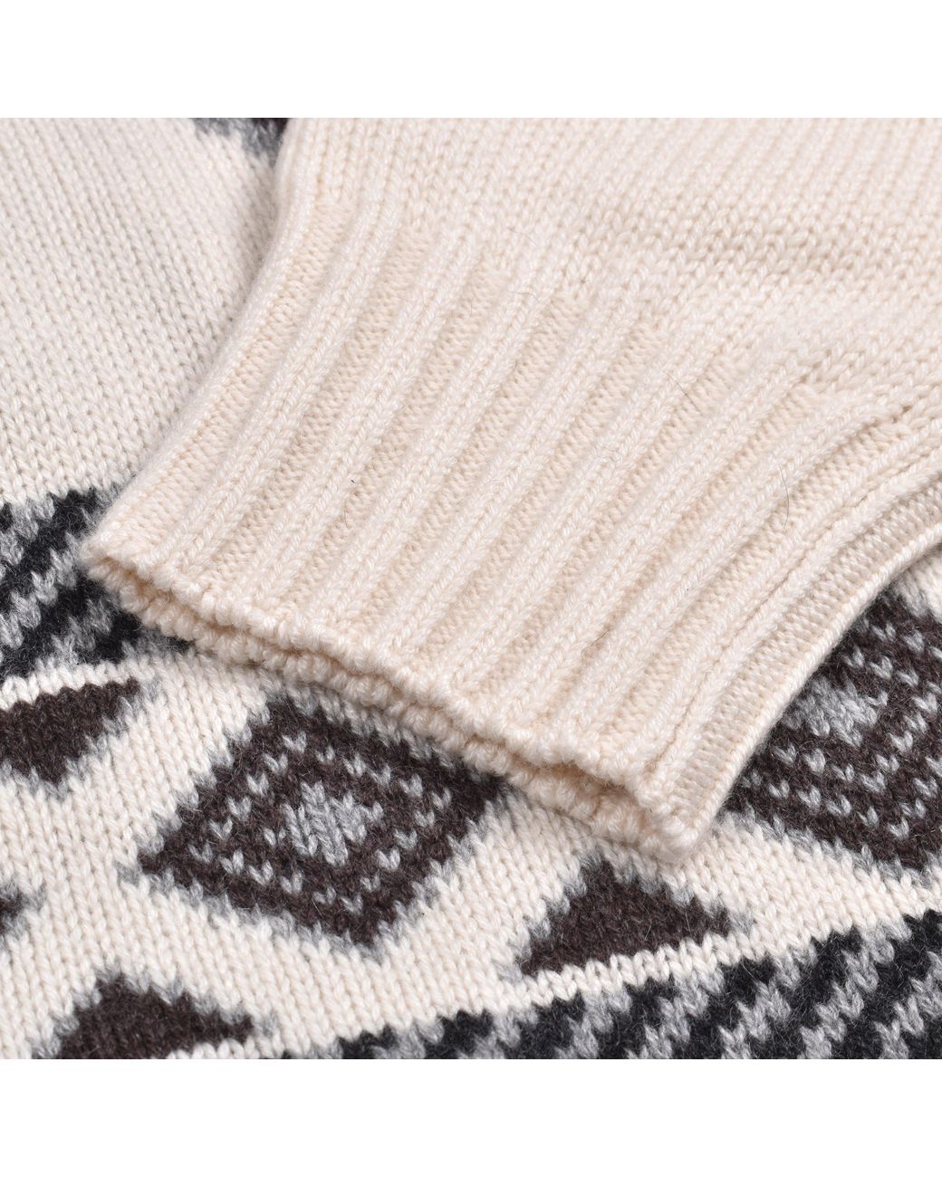 Brunello Cucinelli Gray Cashmere Patterned Turtleneck Sweater for men