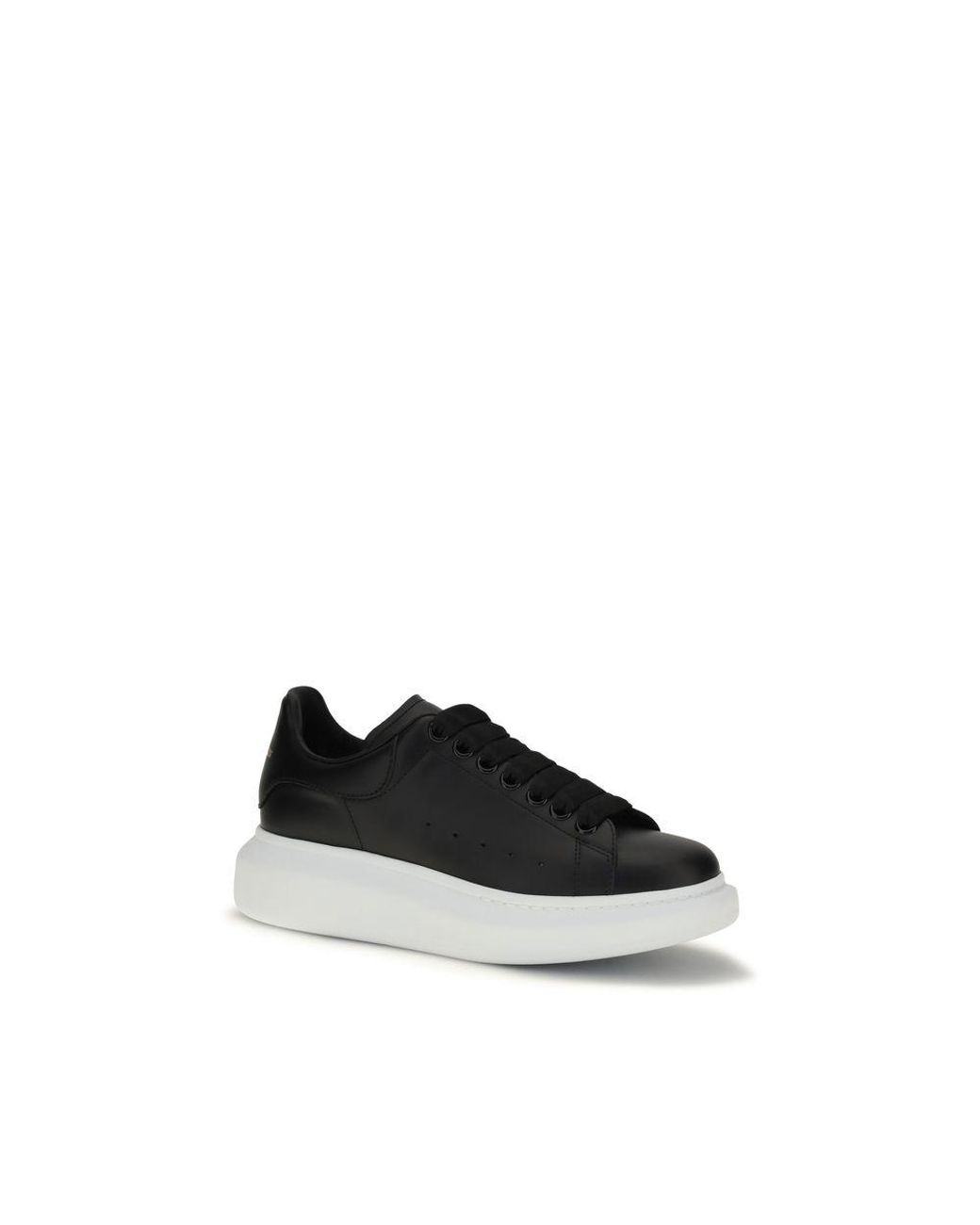 McQueen Black Calf Leather Bos Taurus Platform Sneakers