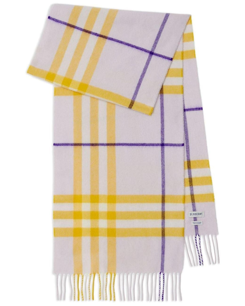 Burberry Gray Giant Check Cashmere Scarf
