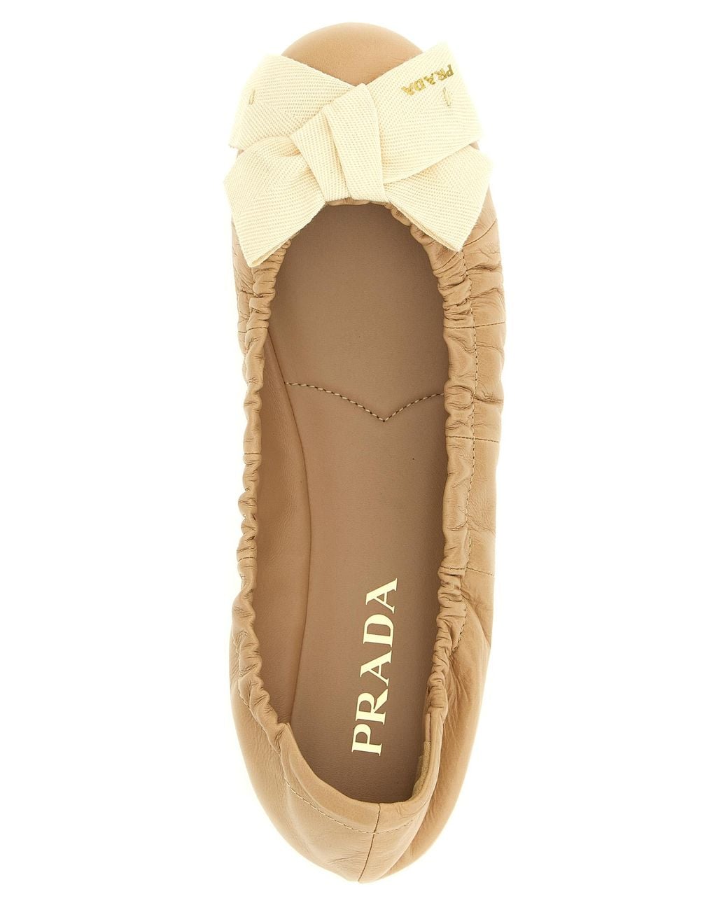 Prada Brown Calfskin Ballet Flats
