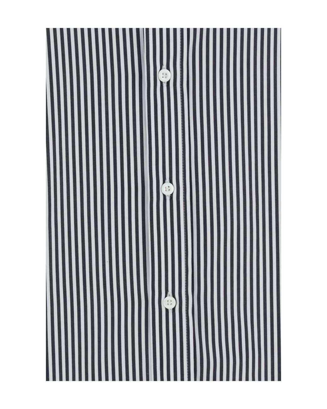 Brunello Cucinelli Gray Bicolor Cotton Pattern Shirt for men