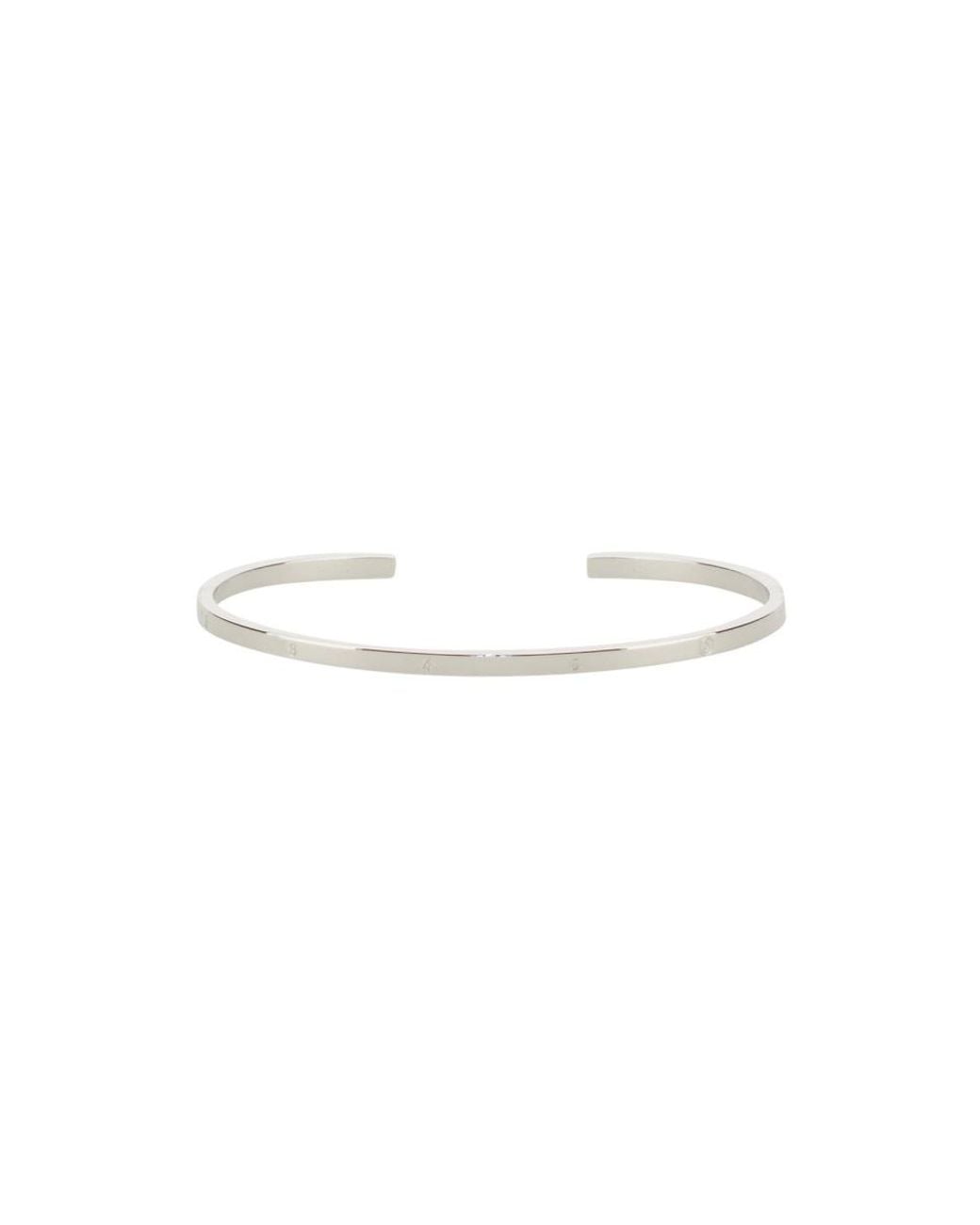 MM6 by Maison Margiela White Bangle Rigid Brass Bracelets