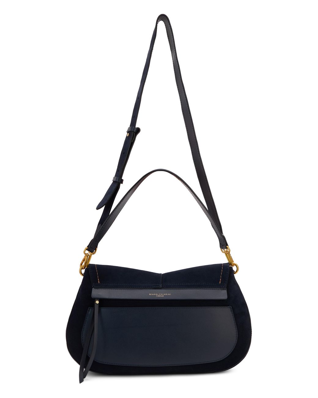 Gianni Chiarini Blue Shoulder Bag Helena Leather Calfskin Hand
