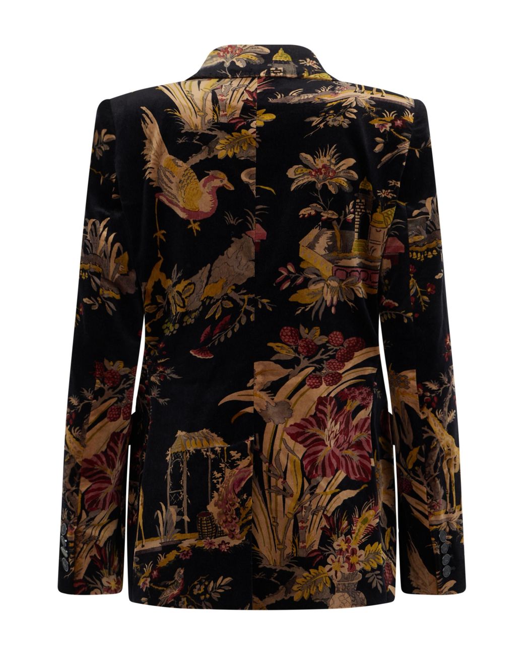 Etro Black Double-Breasted Jacket Cotton Blazers