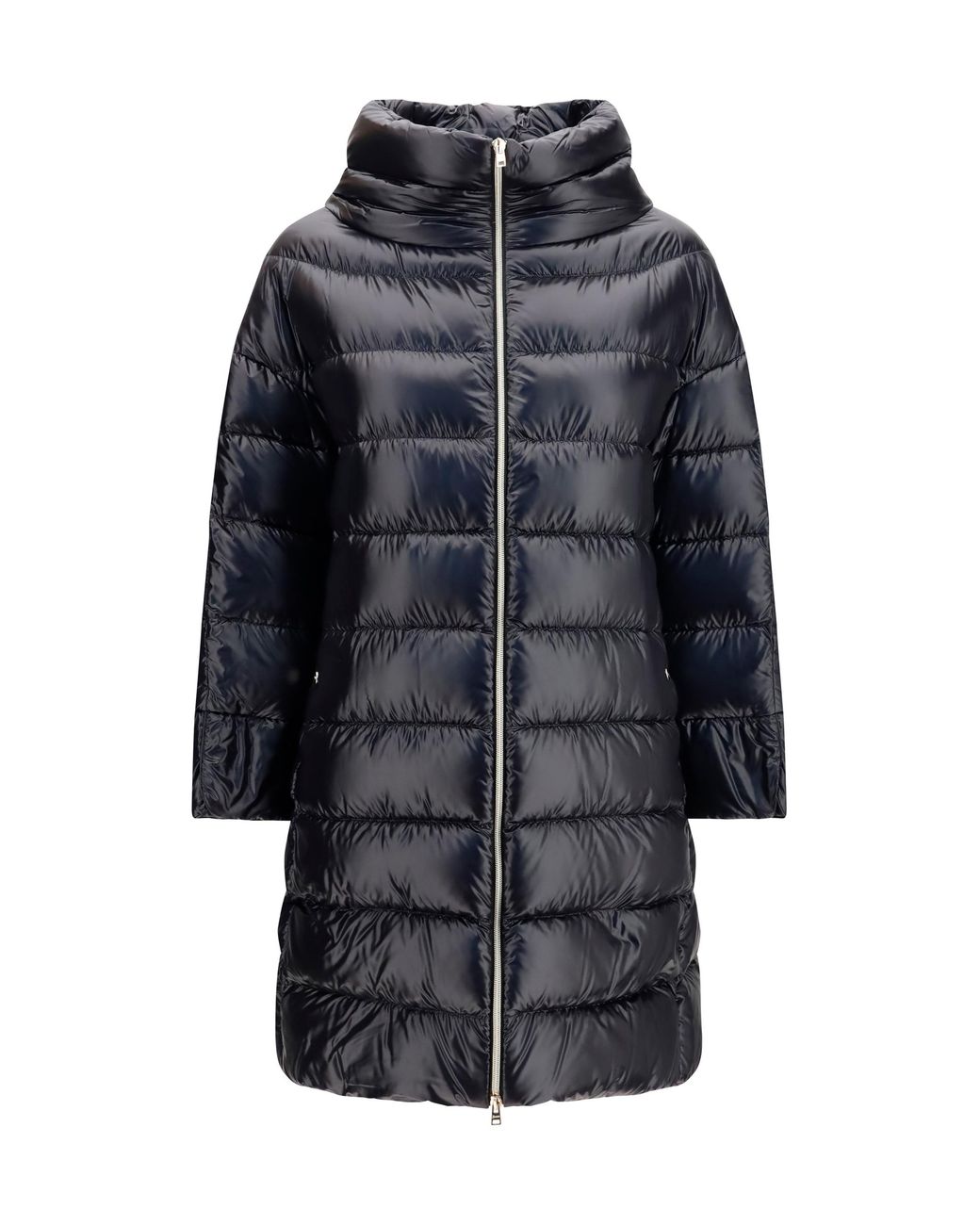 Herno Blue Black Polyester Coat