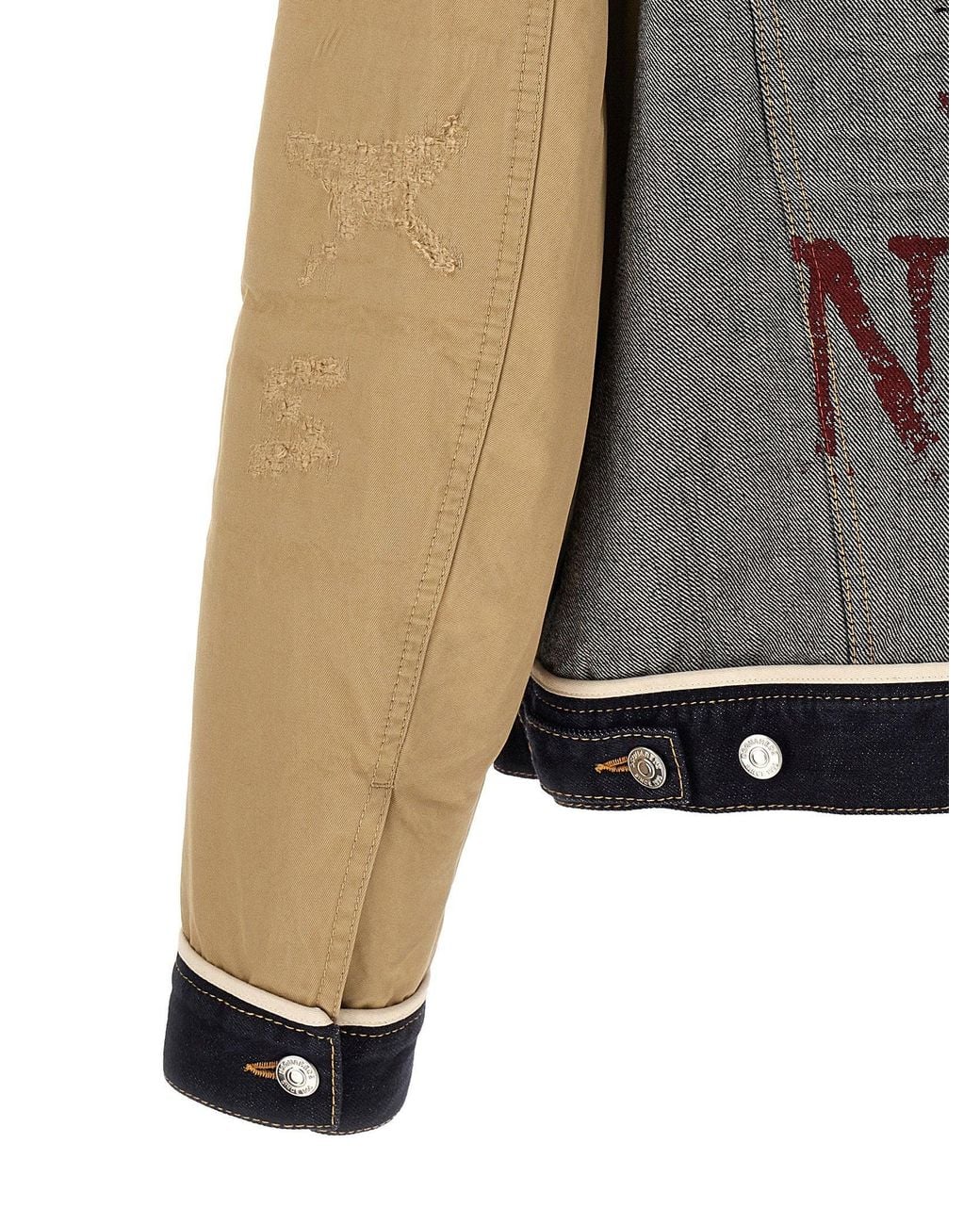 DSquared² Blue Hybrid Denim And Canvas Jacket for men