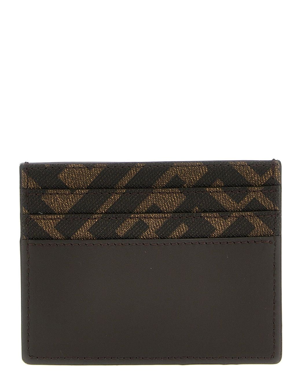 Fendi Black Ff Logo Canvas & Leather Card Case