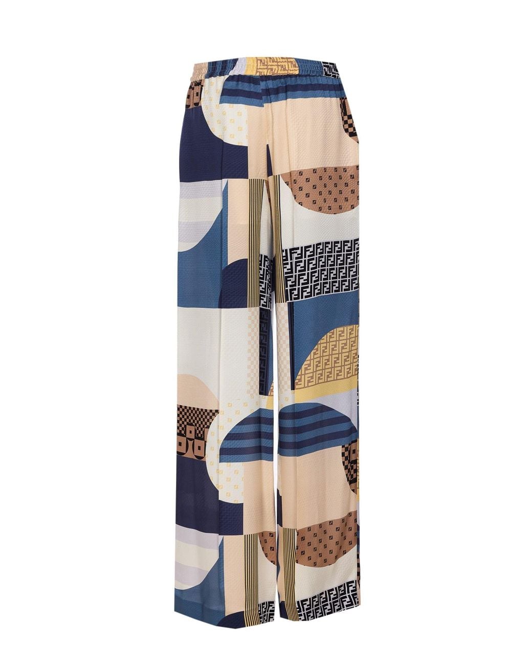 Fendi Blue Patchwork Pants