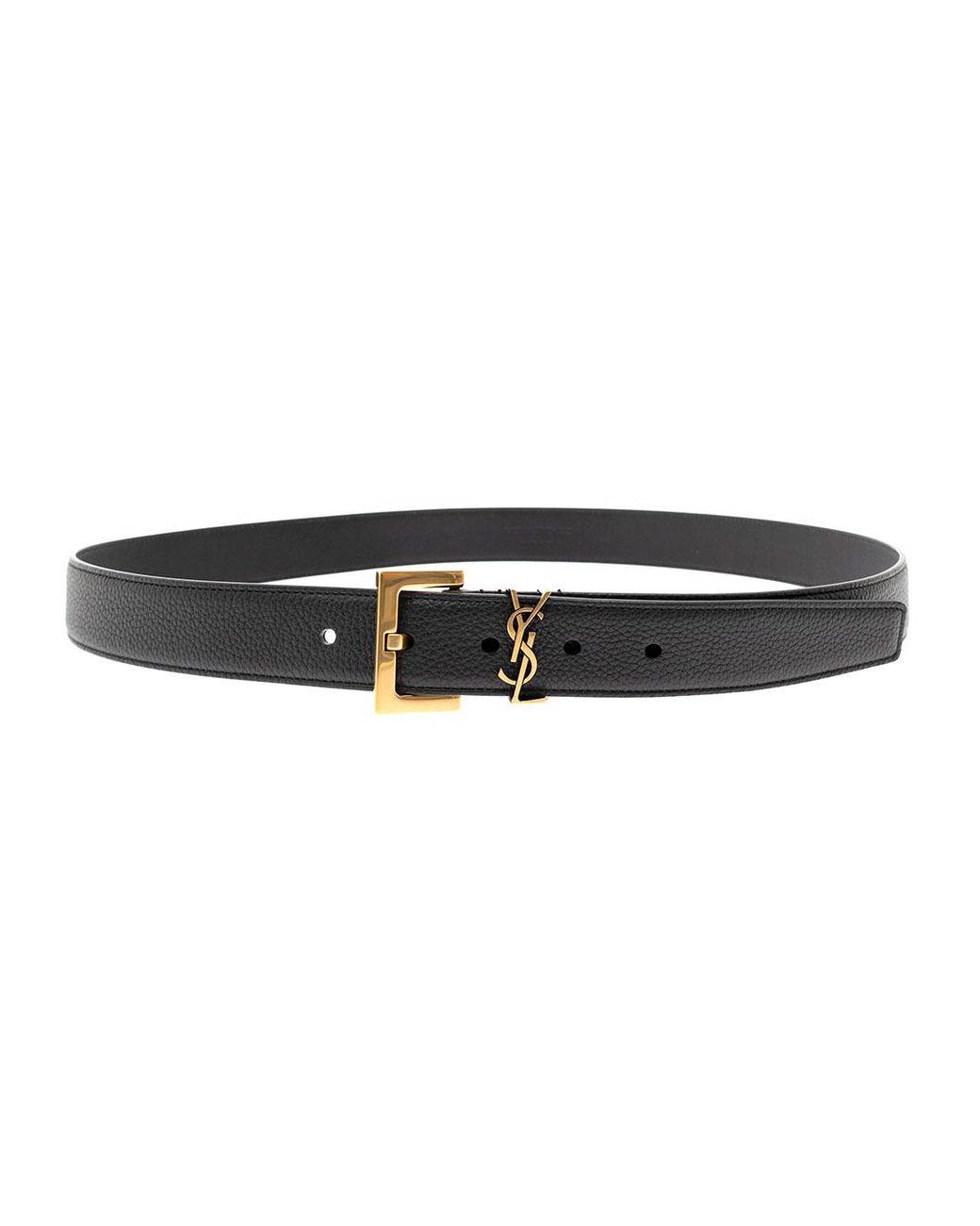 Saint Laurent Black Leather Belt, With Buckle Calf for men