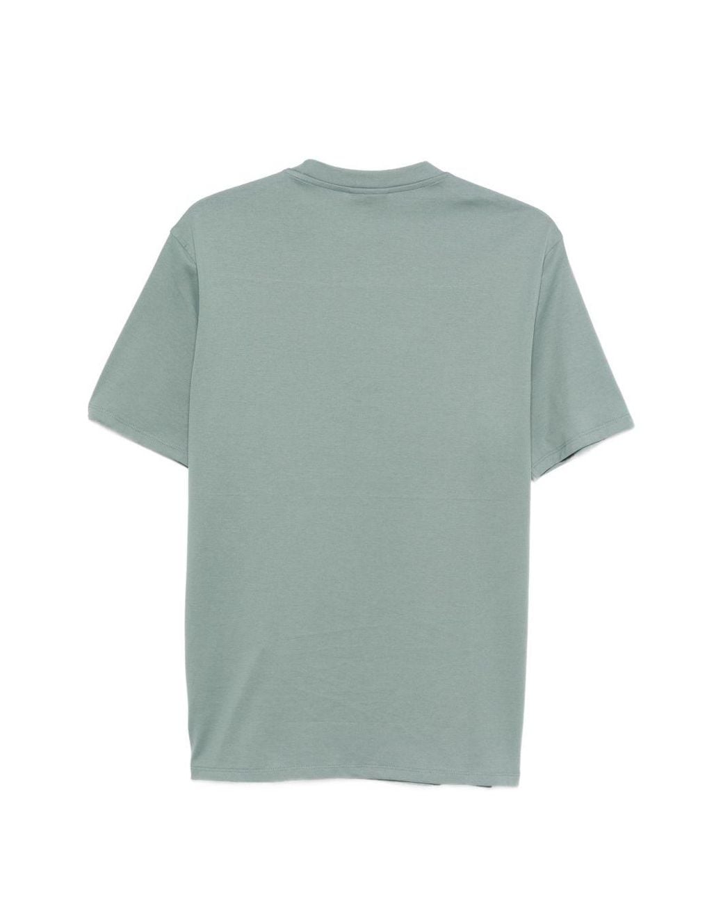 Emporio Armani Green Logo-Embroidered Cotton T-Shirt
