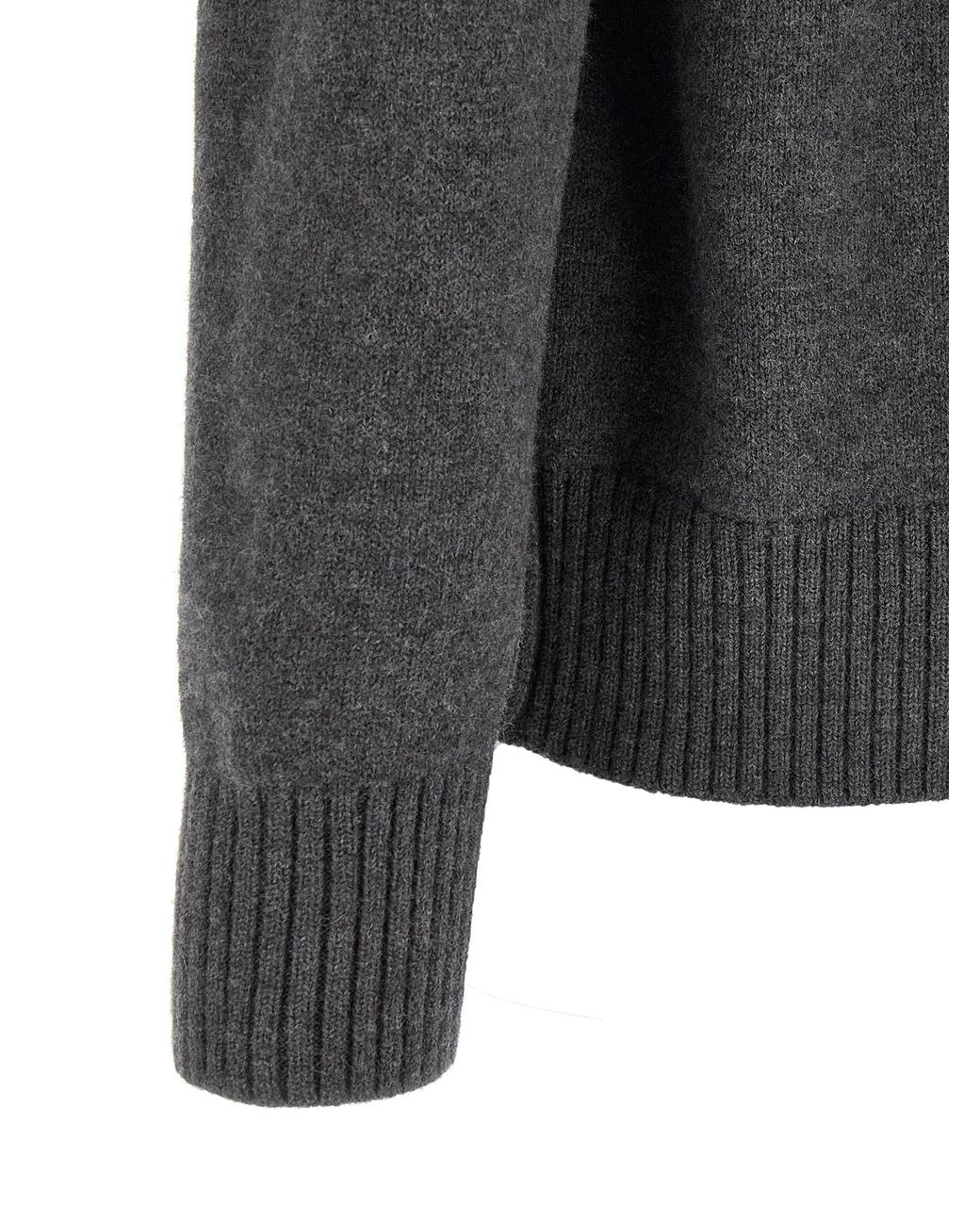 AMI Gray Wool Cardigan Clothing for men