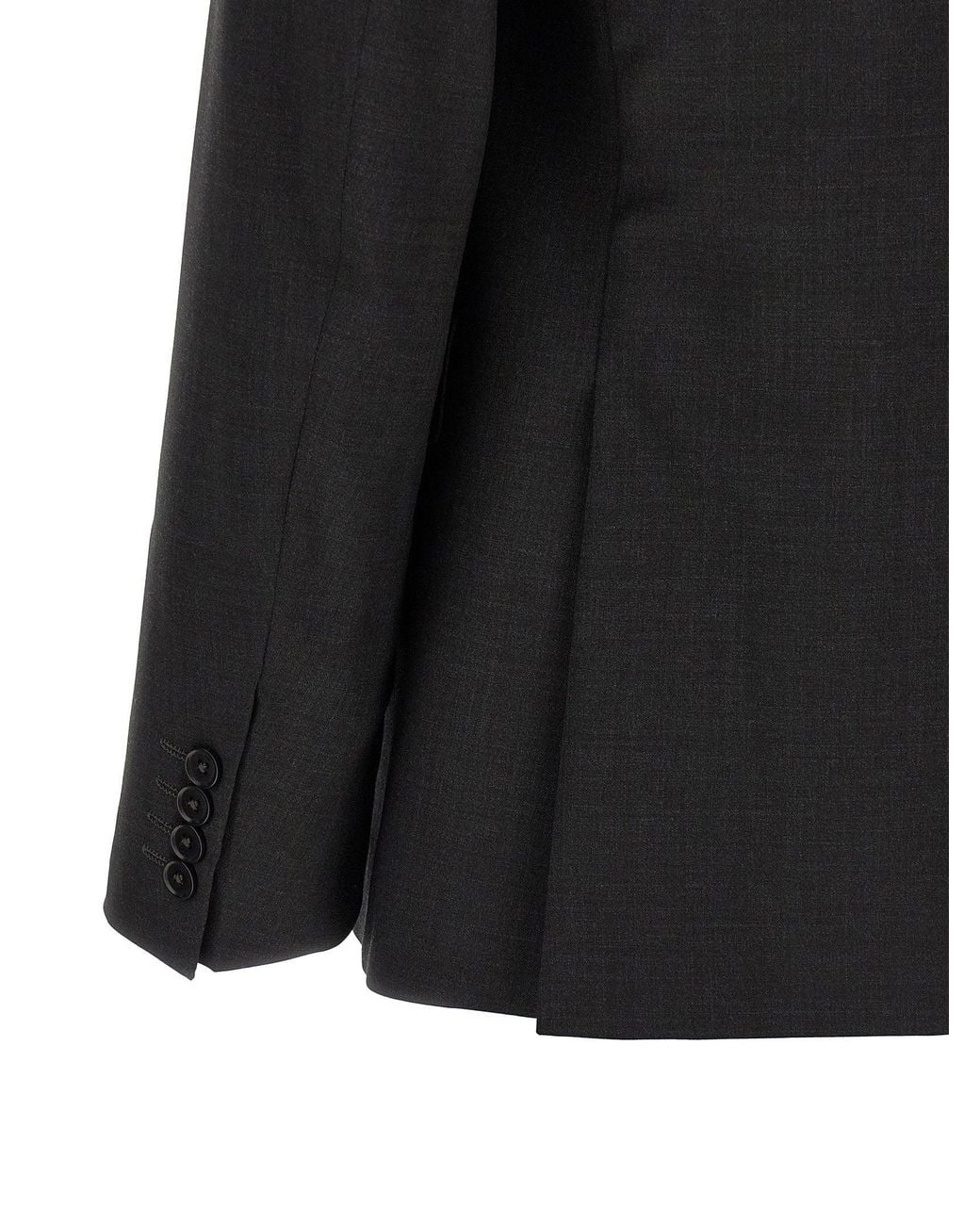 Pal Zileri Black Wool Two-Piece Pant Suit — Anthracite