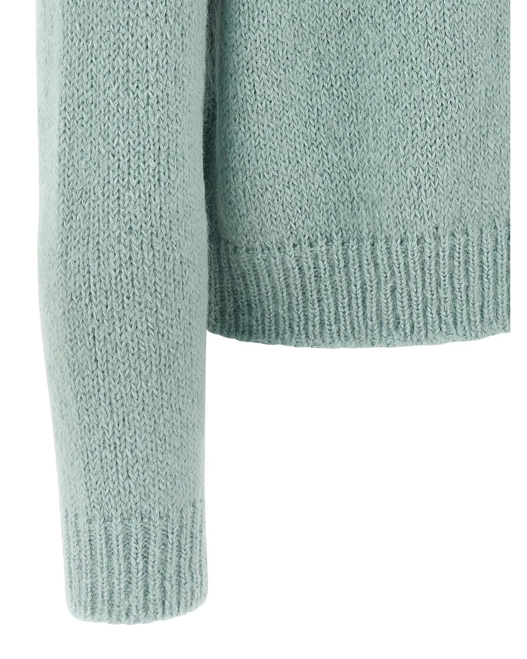 Jil Sander Green Alpaca Wool Sweater for men