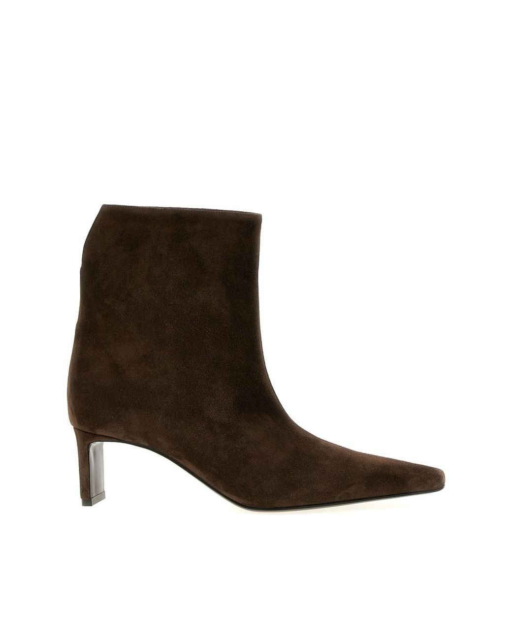 Khaite Brown Ankle Boots Calf Suede
