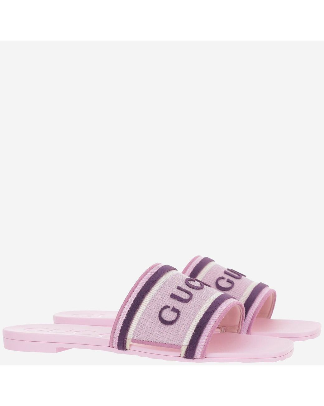 Gucci Pink Slider Sandals Cotton
