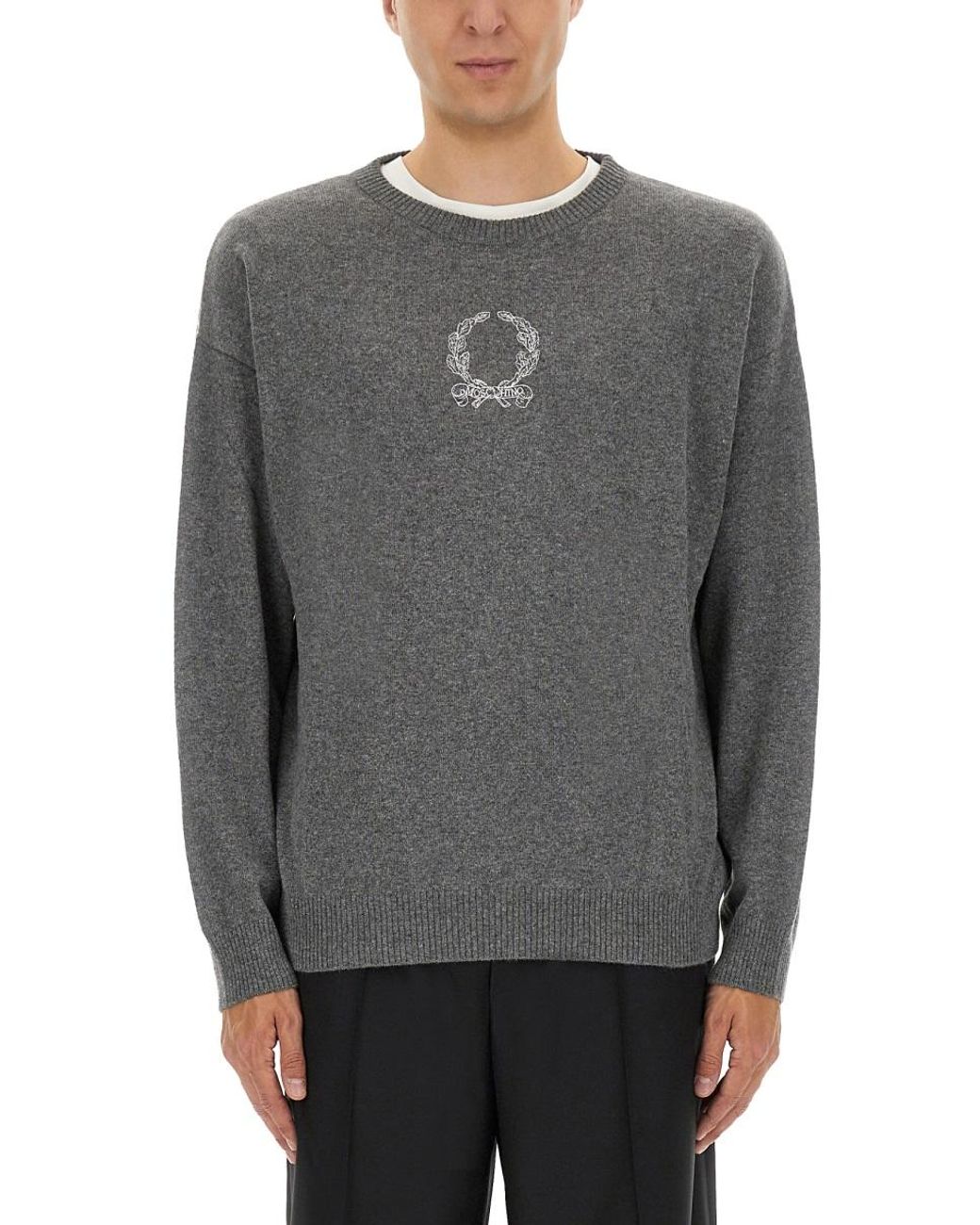 Moschino Gray Moschino Wool And Cashmere Blend Sweater for men