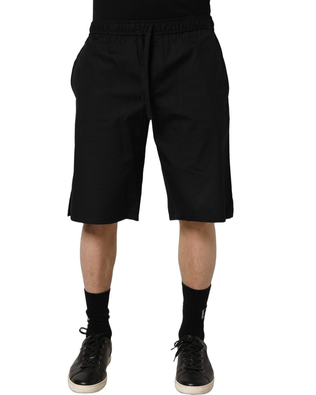 Dolce & Gabbana Black Cotton Sweatshorts Bermuda Shorts for men