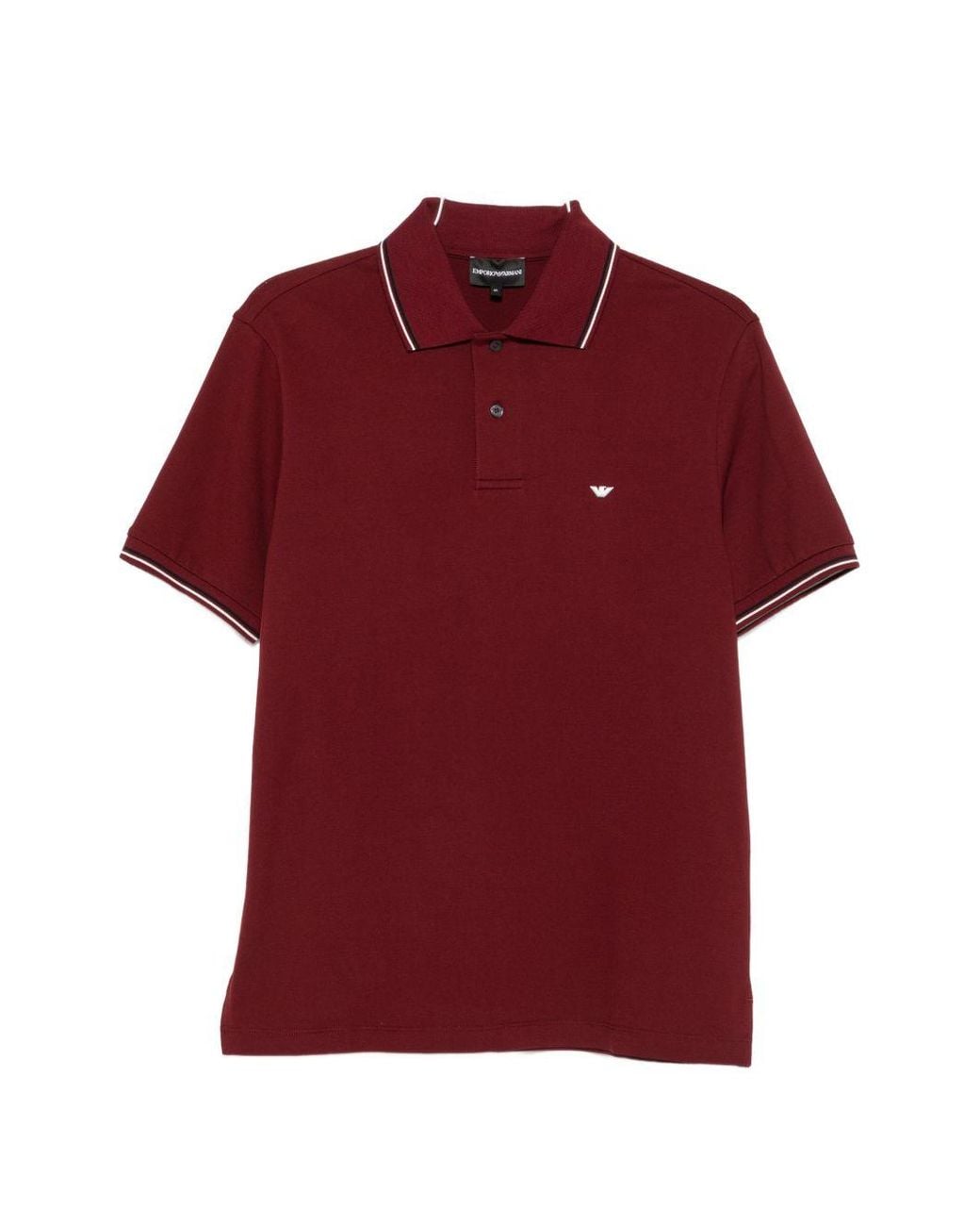 Emporio Armani Red Logo Cotton Polo for men