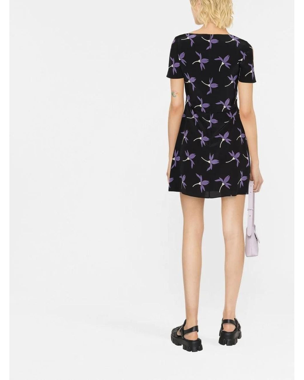 Valentino White Floral-Print Pleated Dress