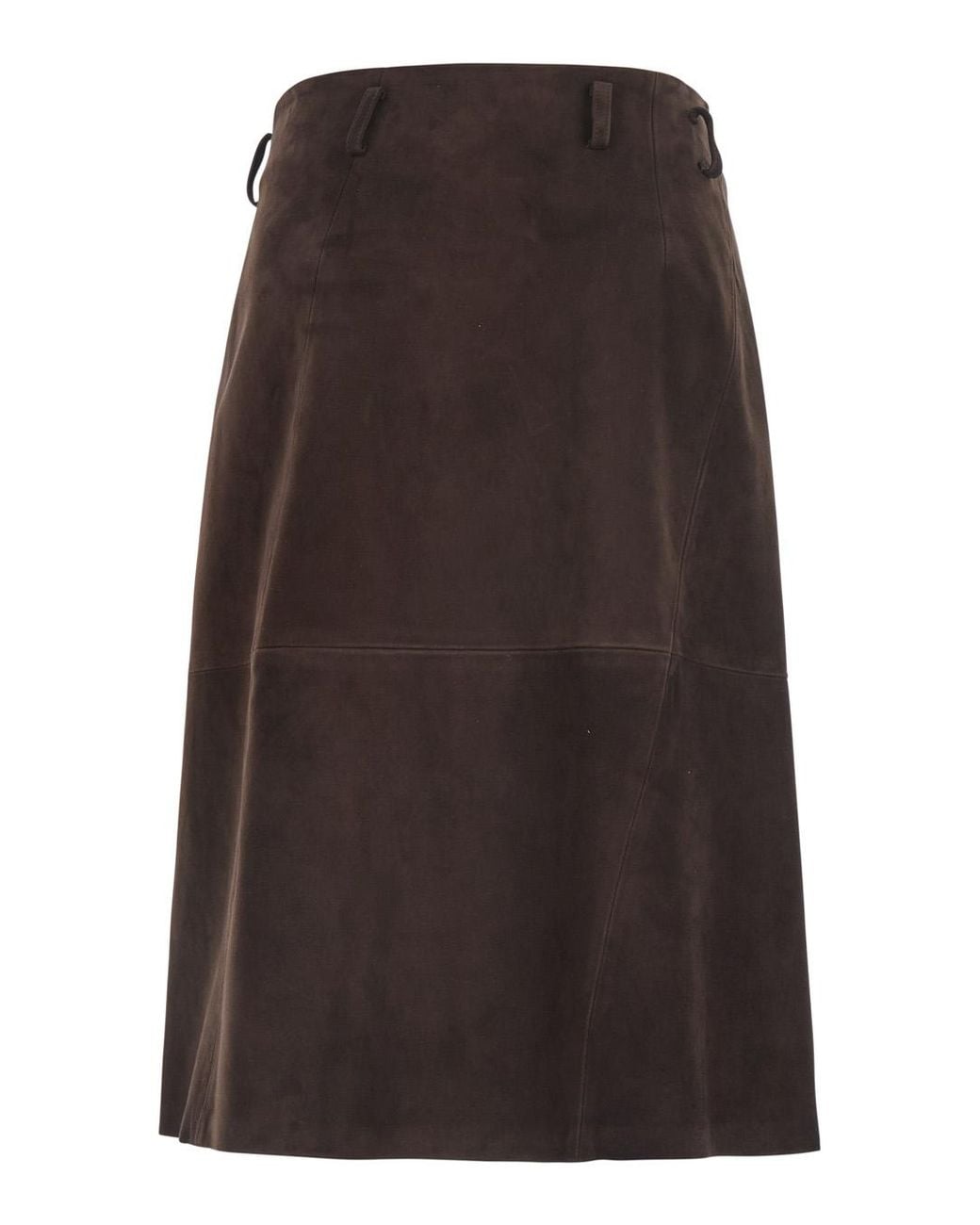 Semicouture Brown Skirt Rosanne Suede Viscose And Polyester