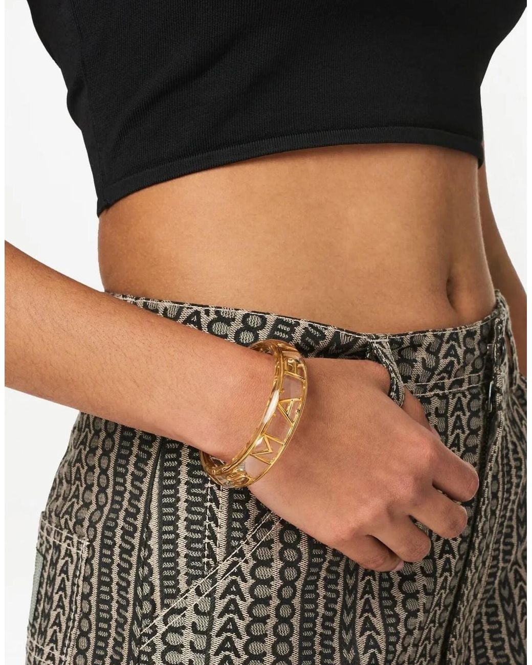 Marc Jacobs Metallic The Monogram Bangle Bracelet